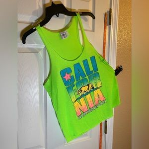 Exist Miami 1995 Women XL Tank Top Neon Green California